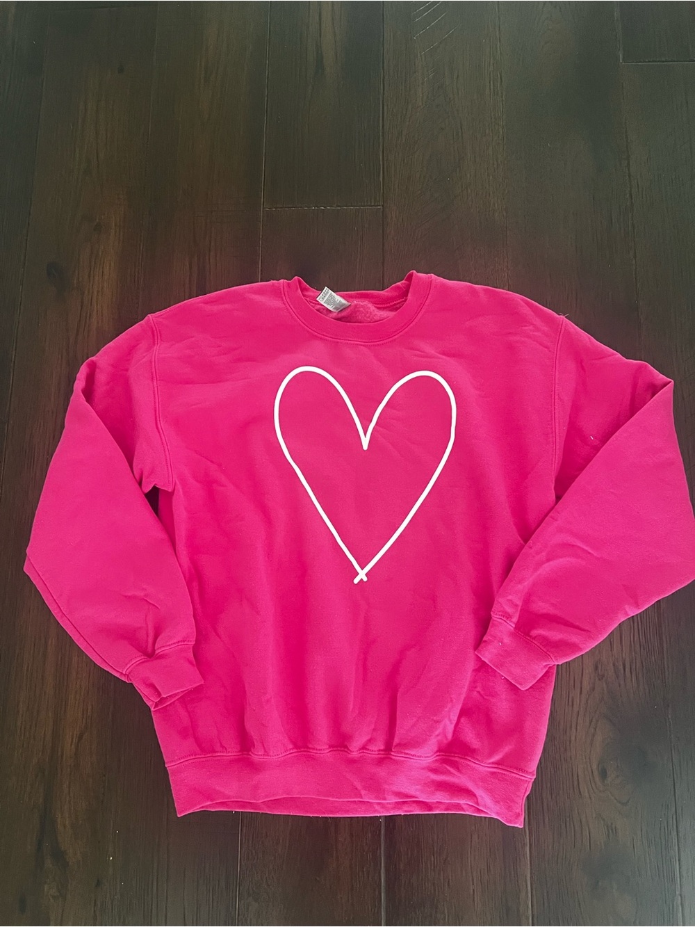 Pink Lily Women’s hot Pink Heart outline  Sweatshirt
